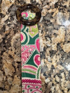 Vera Bradley Pink Green Paisley Fabric Belt